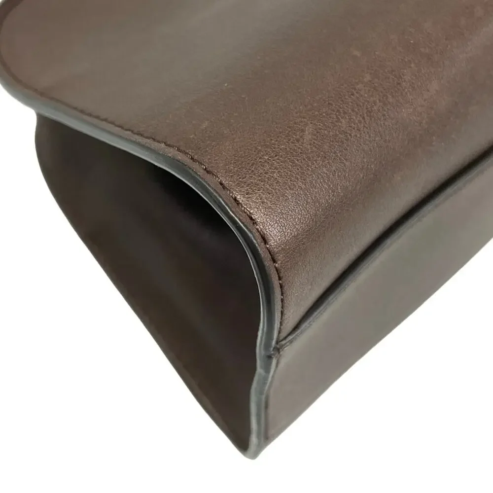 The Row Peggy Clutch Bag W1774 L72 CHESTNUT ANS (Dark Brown) - Picture 9 of 16